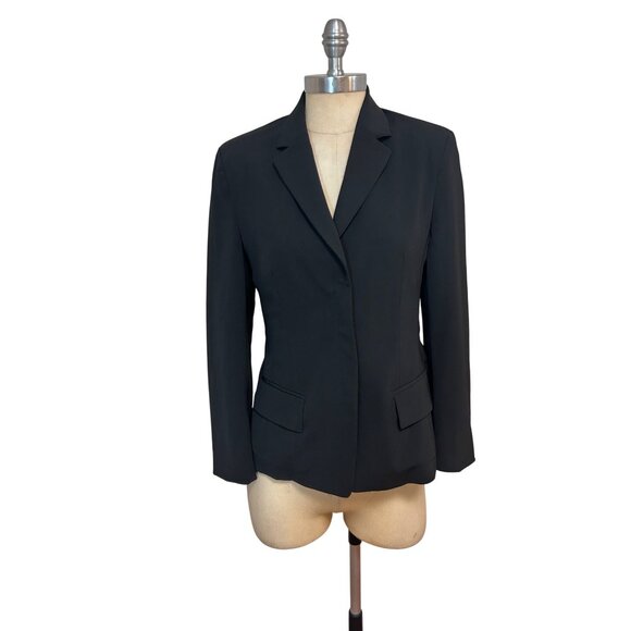 René Lezard Designer Black Blazer Jacket Size 36 Small Made In Germany - Picture 1 of 5